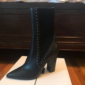 Black high heeled booties